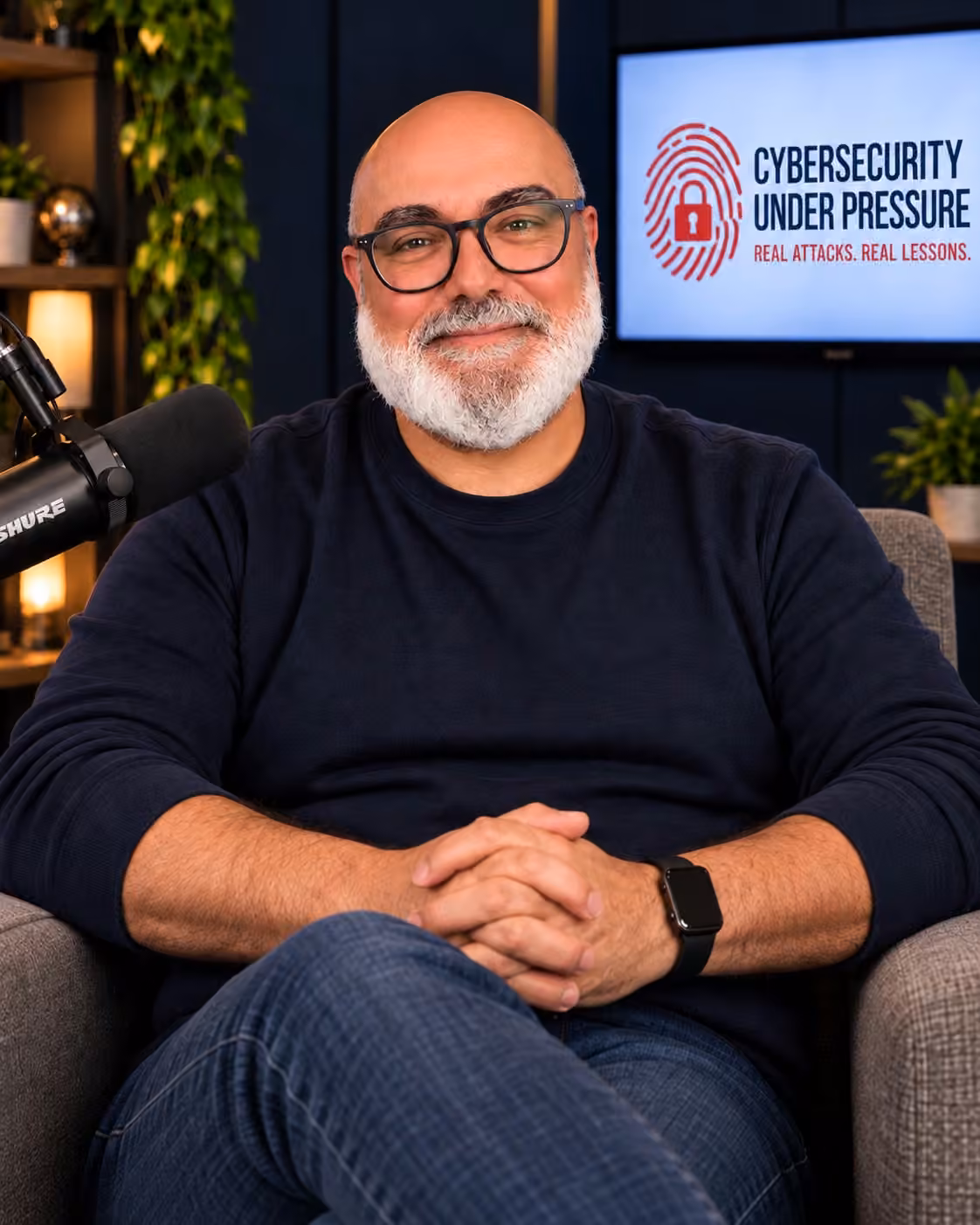 Antonio González in the Cybersecurity Under Pressure studio